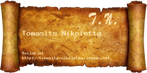 Tomasits Nikoletta névjegykártya